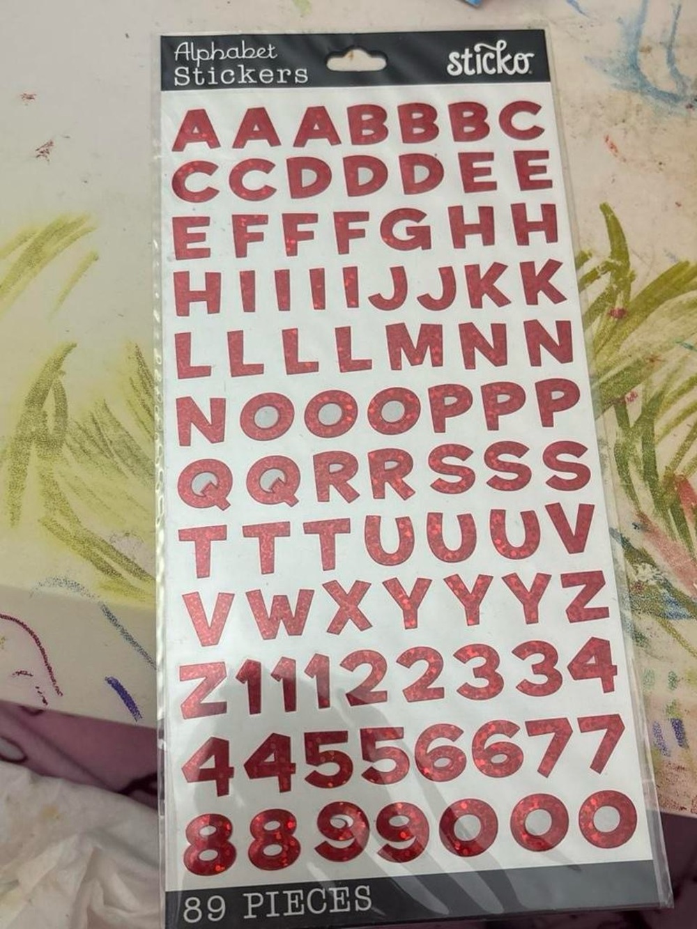 Sticko Red Alphabet & Number Stickers